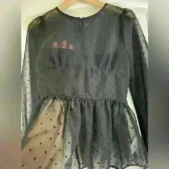 C&V black blouse with polka dots - Picture 3 of 3